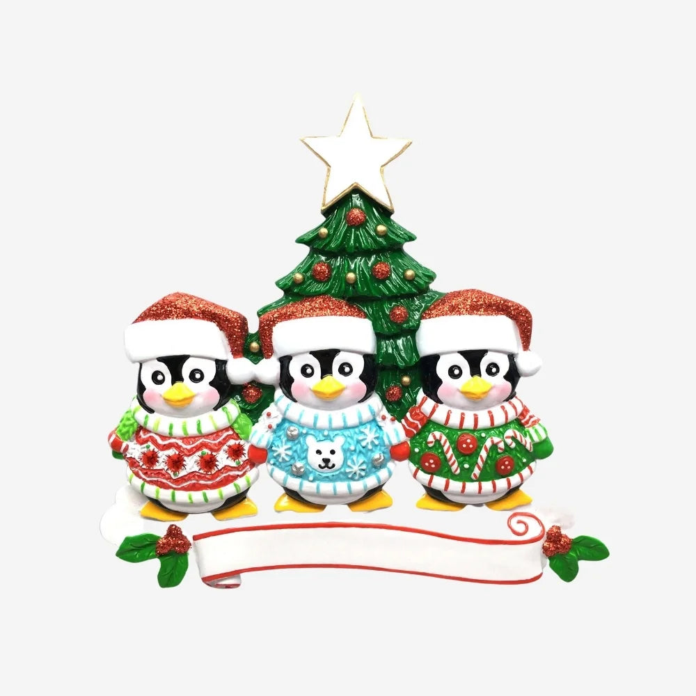 Penguin Couple Christmas Decoration personalised