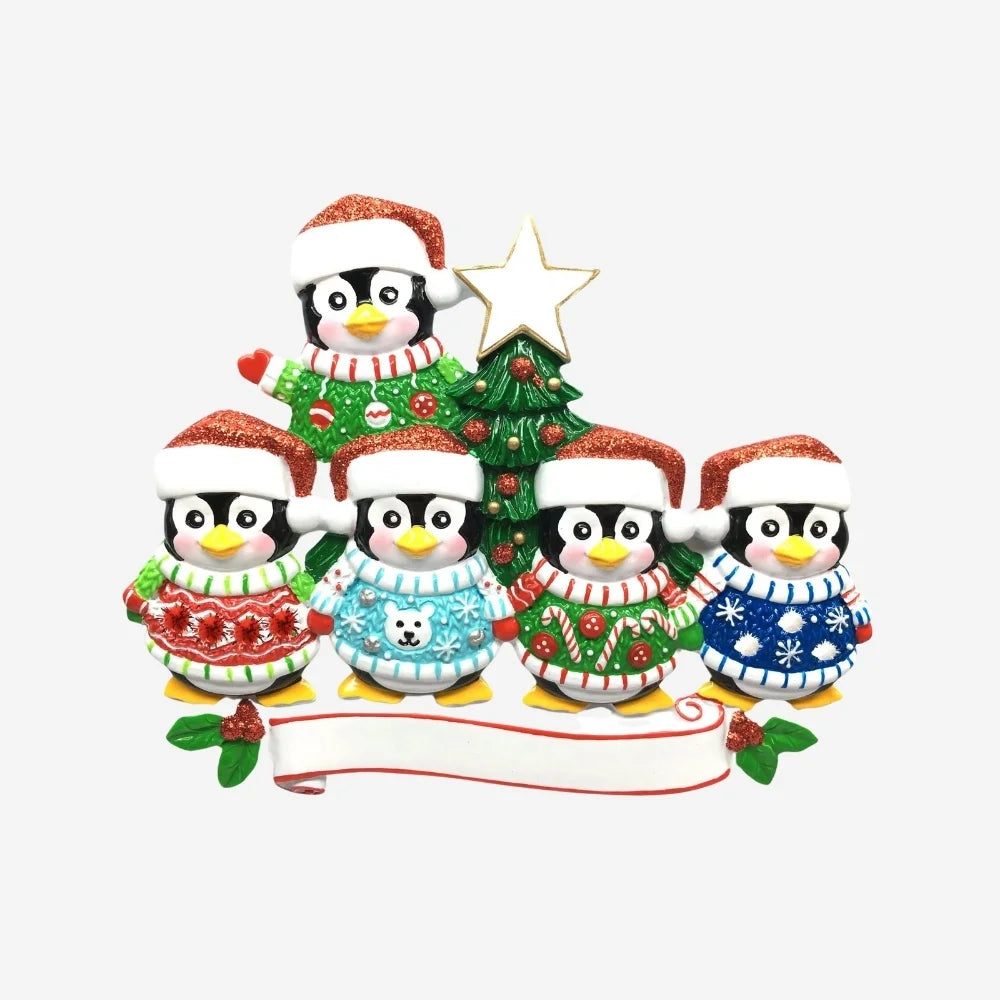 Penguin Couple Christmas Decoration personalised