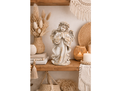 Large Concrete Cherub Statue – Indoor Outdoor Garden Angel Decor UK
