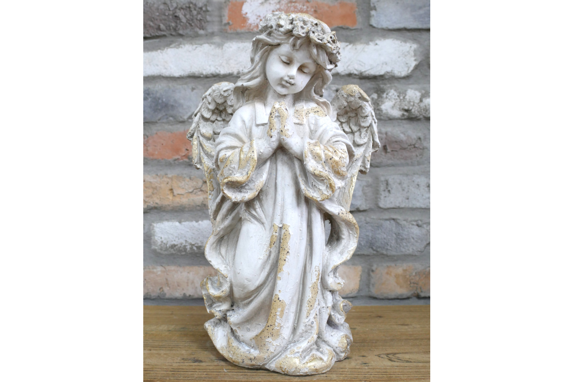 Large Concrete Cherub Statue – Indoor Outdoor Garden Angel Decor UK