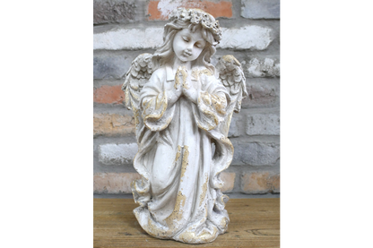 Large Concrete Cherub Statue – Indoor Outdoor Garden Angel Decor UK