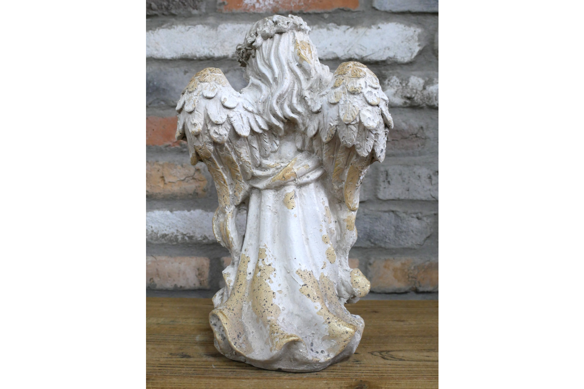 Large Concrete Cherub Statue – Indoor Outdoor Garden Angel Decor UK