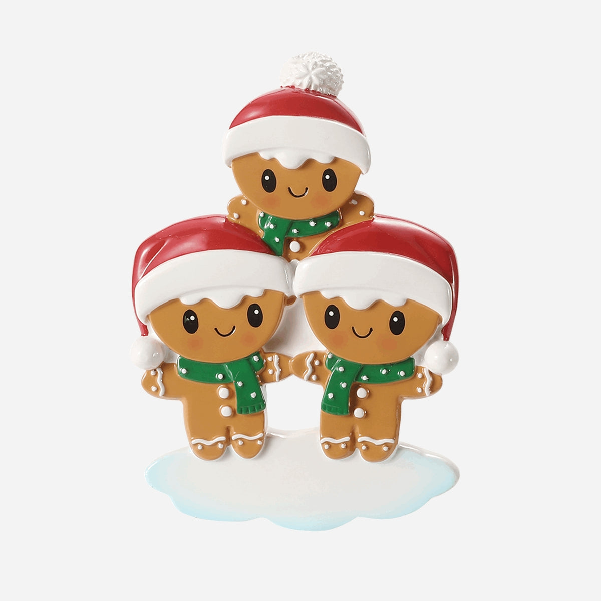 Personalised Gingerbread Family of Christmas Decoration