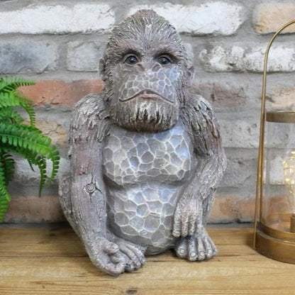 Concrete Monkey Statue – Indoor Outdoor Garden Home Decor UK
