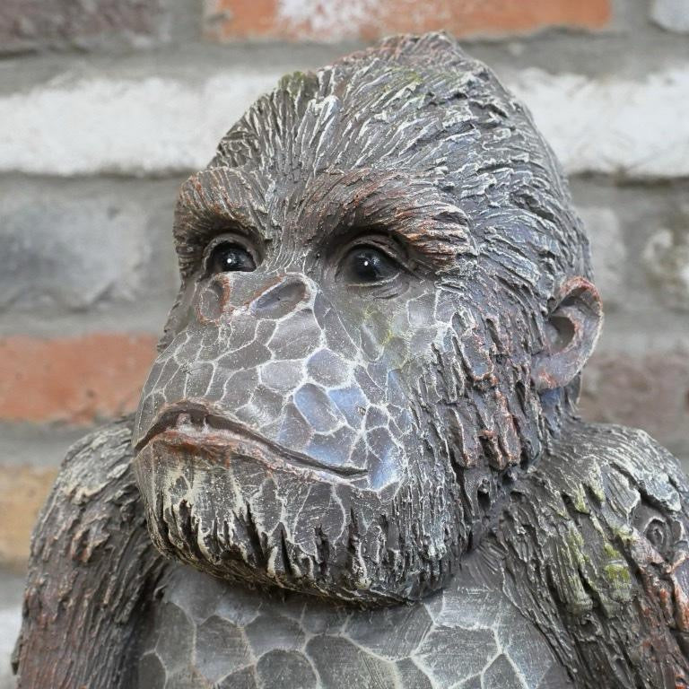 Concrete Monkey Statue – Indoor Outdoor Garden Home Decor UK