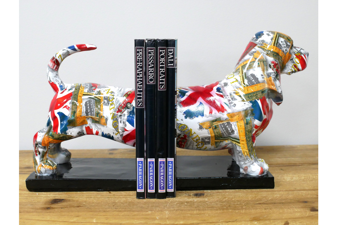 Sausage Dog Bookends – British Print Decorative Book Holders UK