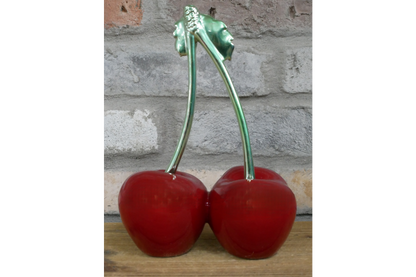 Red Cherries Decorative Statue – Modern Home Accent