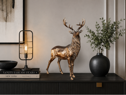 Antique gold large stag statue