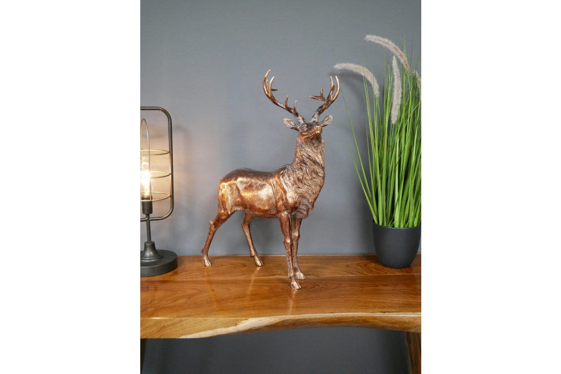 Antique gold large stag statue