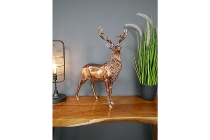 Antique gold large stag statue