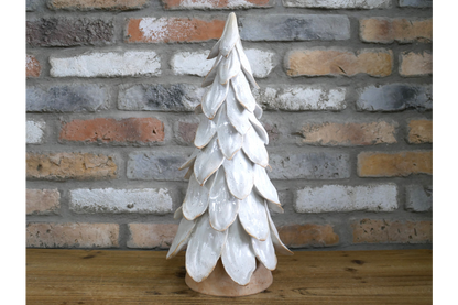 Large white layered Christmas tree
