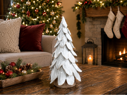 Medium white layered Christmas tree