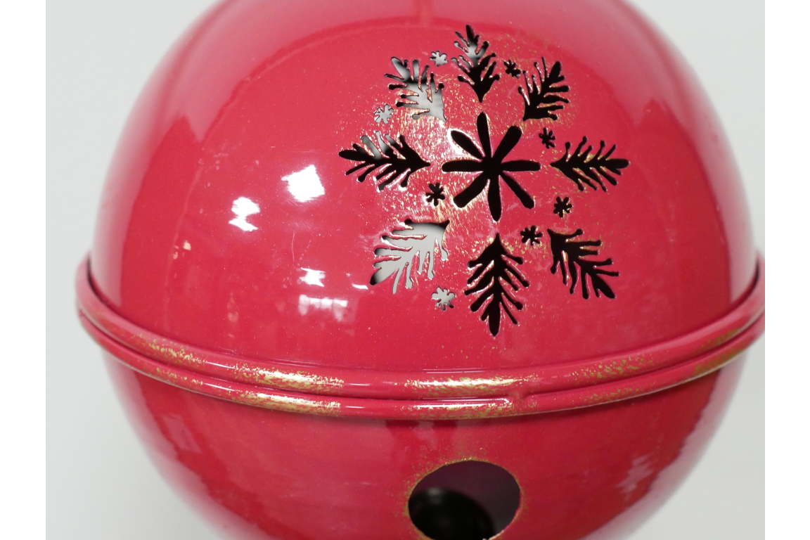 Single red hanging round bell Christmas decorations