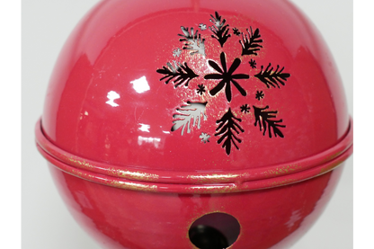 Single red hanging round bell Christmas decorations