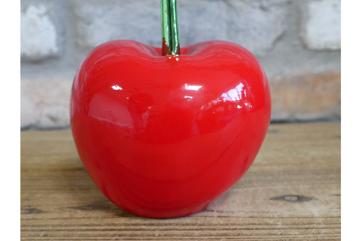 red cherry statue ornament