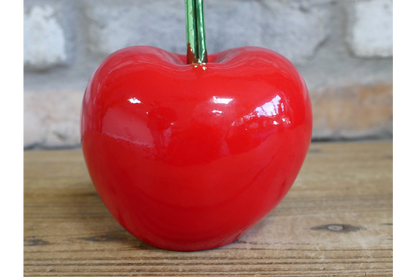 red cherry statue ornament