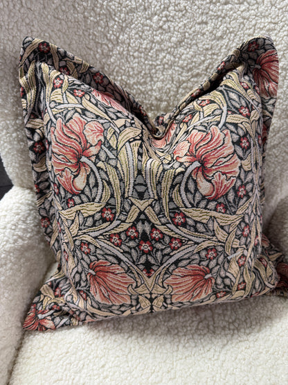 Leaf jacquard design cushion 58 x 58cm feather filled
