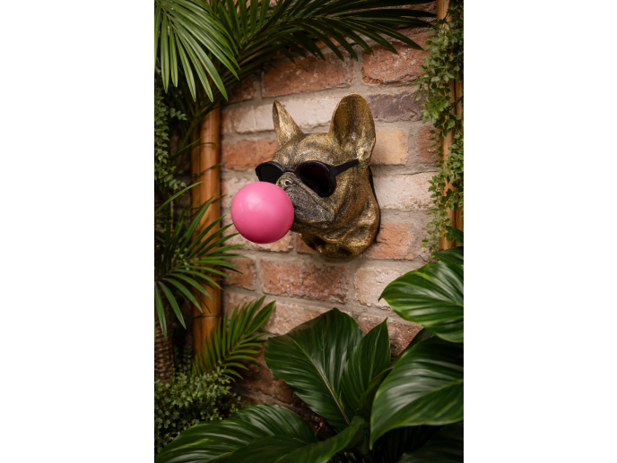 Bubble gum dog wall decor