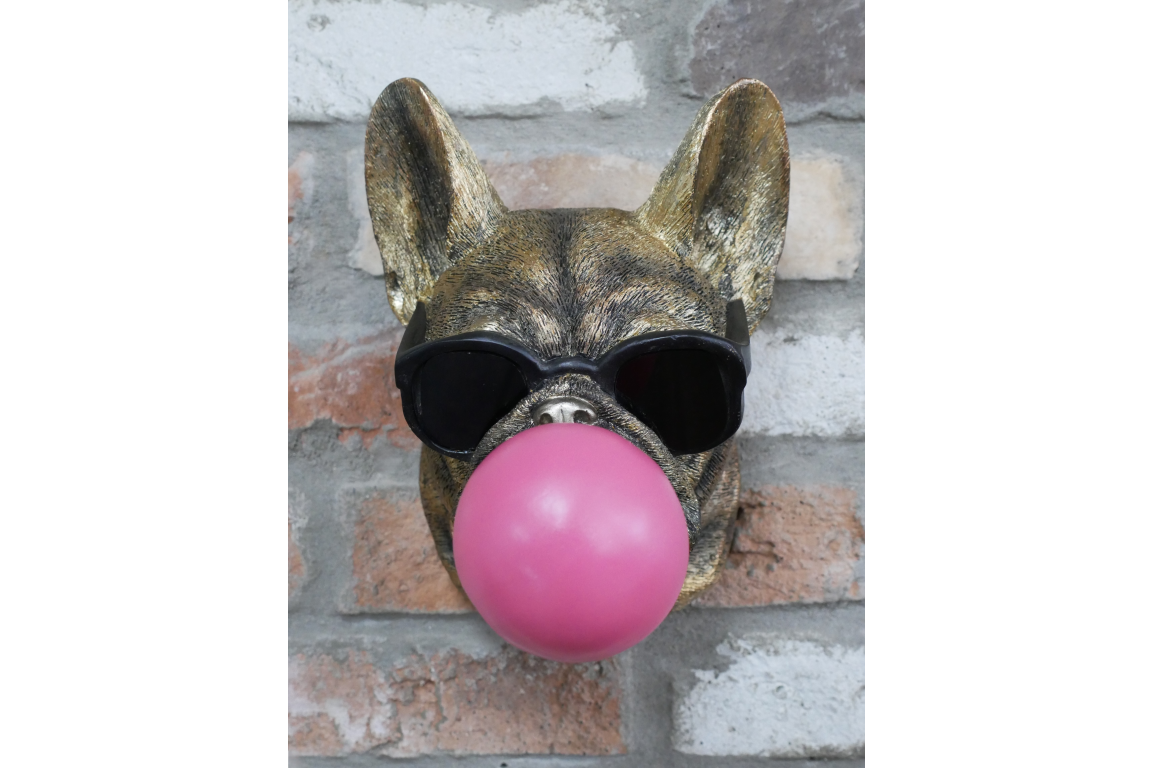 Bubble gum dog wall decor