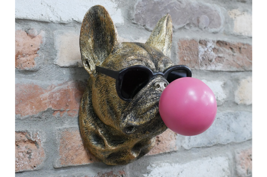 Bubble gum dog wall decor