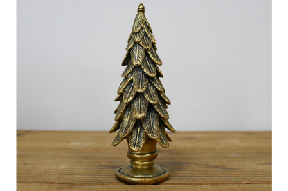 Small Antique Gold Feather Christmas Tree Ornament – 16cm