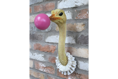 Ostrich Wall Decoration with bubble gum detail