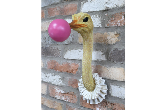 Ostrich Wall Decoration with bubble gum detail