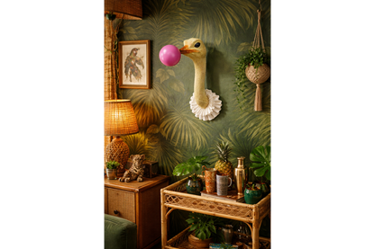 Ostrich Wall Decoration with bubble gum detail