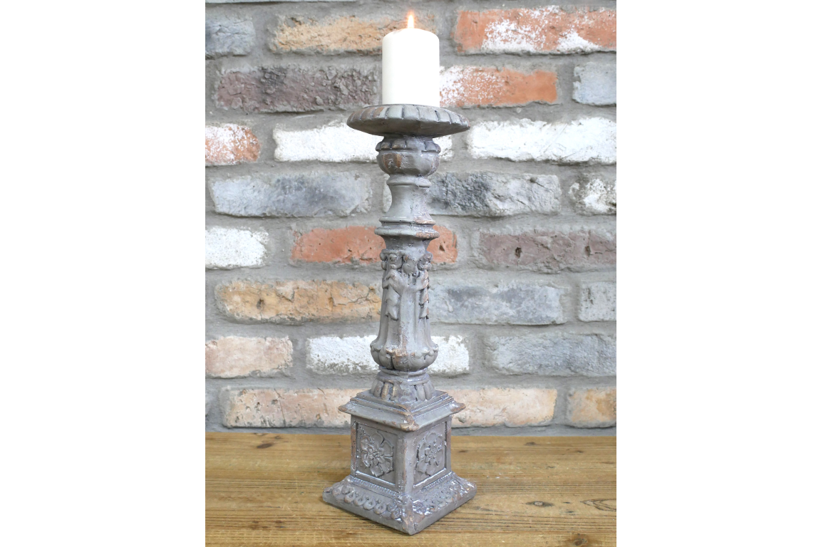 Concrete effect large candle stick