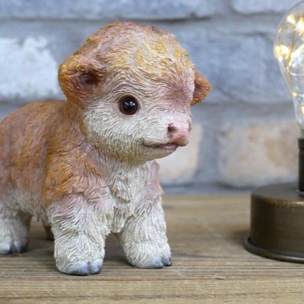 Cute baby cow Ornament – Rustic Farm Animal Figure (15cm)
