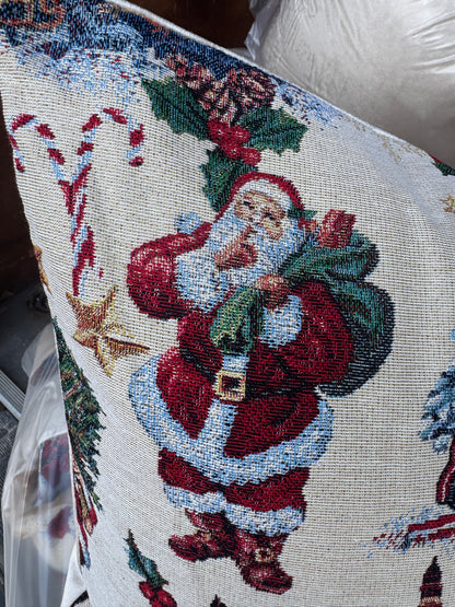Christmas bolster tapestry 60 x 40cm feather filled