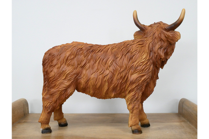Standing highland cow statue