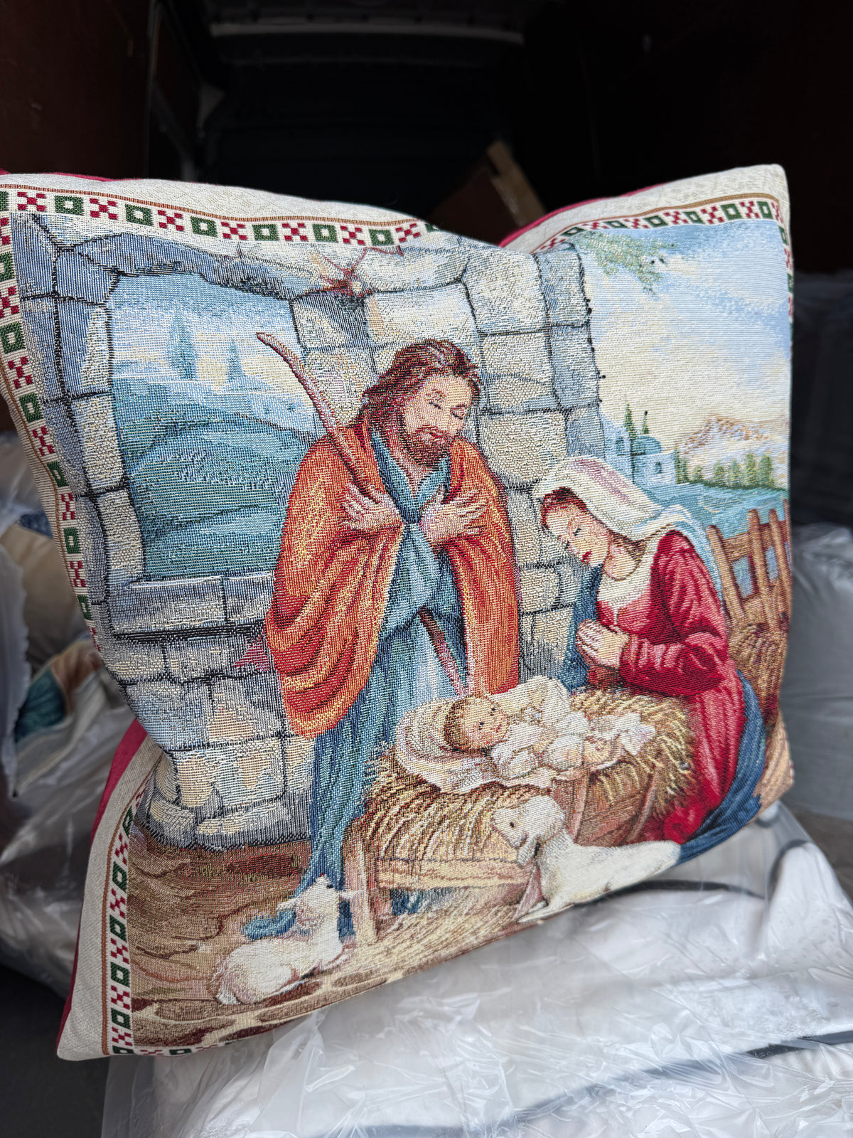 Nativity scene tapestry cushion 50 x 50cm feather filled (Copy)