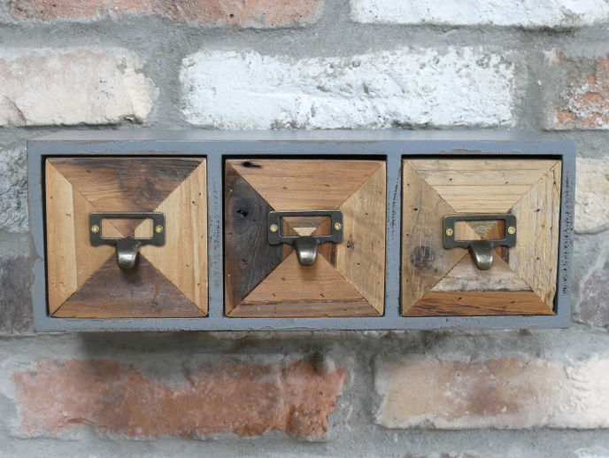 Rustic Triple Drawer Storage Unit