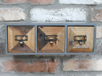 Rustic Triple Drawer Storage Unit