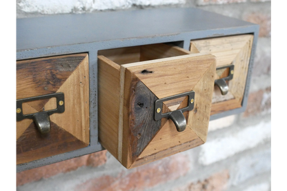 Rustic Triple Drawer Storage Unit