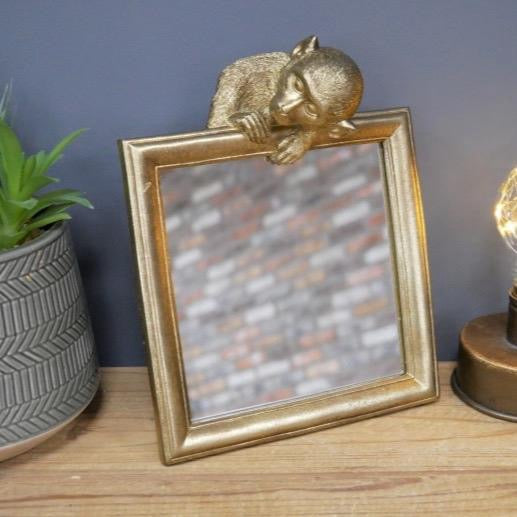 Gold monkey mirror for home decor
