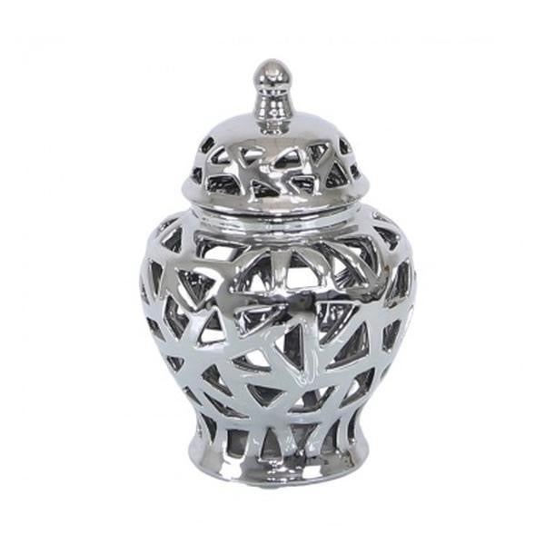 Exquisite 22cm Silver Ginger Jar - Premium Ceramic Decor Ornaments for  Modern Settings