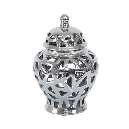 Exquisite 22cm Silver Ginger Jar - Premium Ceramic Decor Ornaments for  Modern Settings