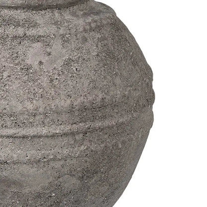 ANTIQUE DARK GREY TERRACOTTA POT - 40.5 CM
