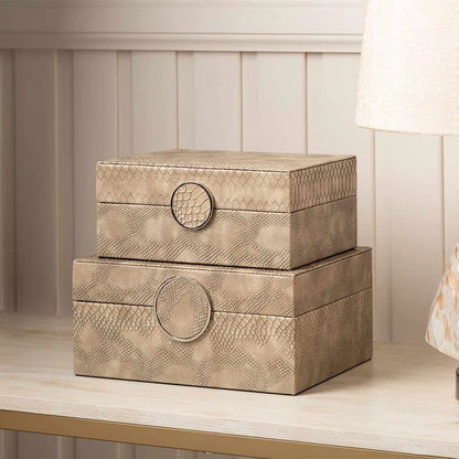 Beige faux snakeskin home decor  boxes
