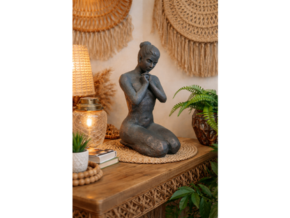 Contemporary Kneeling Female Figure Sculpture – 40cm
