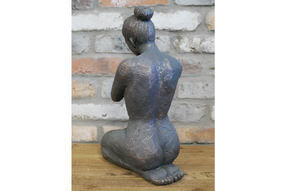 Contemporary Kneeling Female Figure Sculpture – 40cm