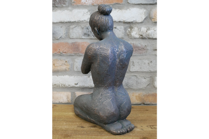 Contemporary Kneeling Female Figure Sculpture – 40cm