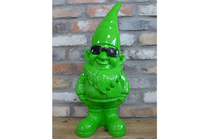 Bright Green Gnome Ornament with Sunglasses – 58cm