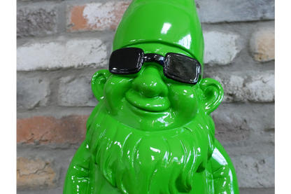 Bright Green Gnome Ornament with Sunglasses – 58cm