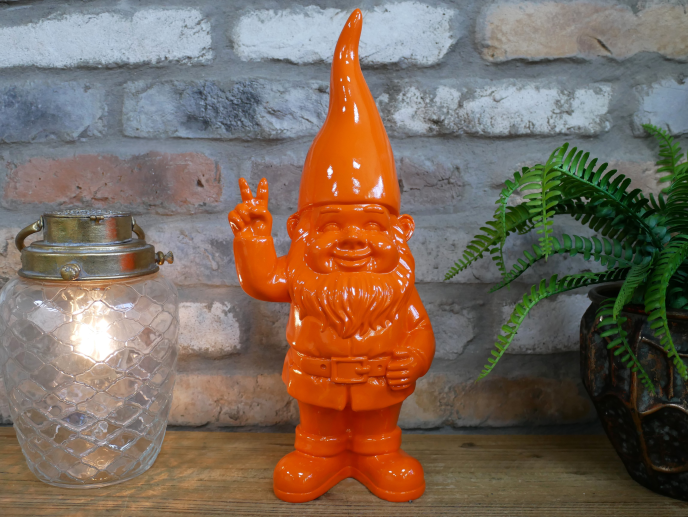 Bright Orange Peace Sign Gnome Ornament – 40cm