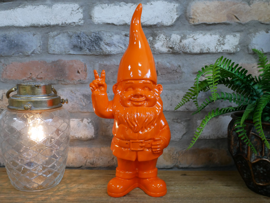Bright Orange Peace Sign Gnome Ornament – 40cm