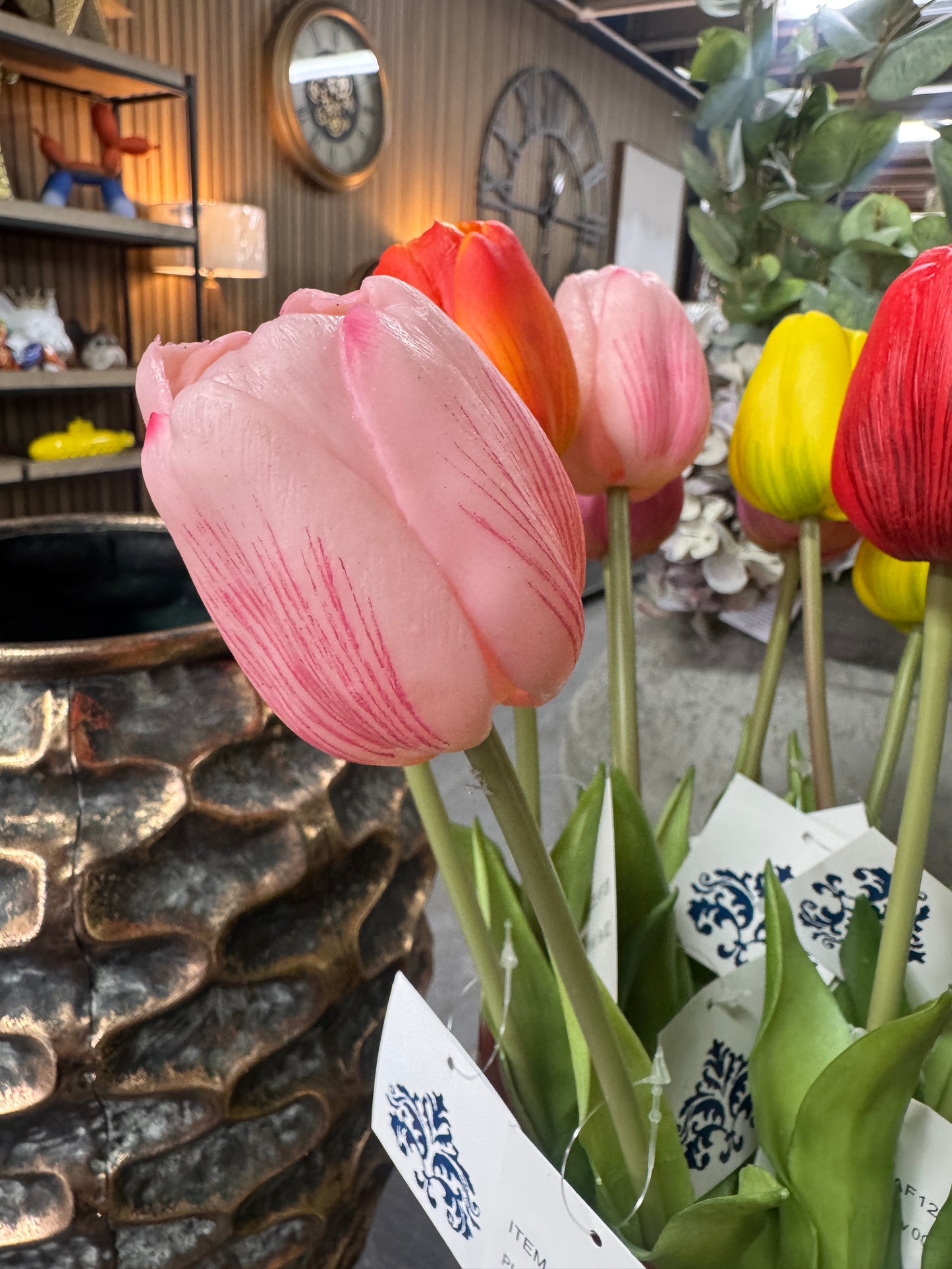 Pink  faux tulip stem price per stem