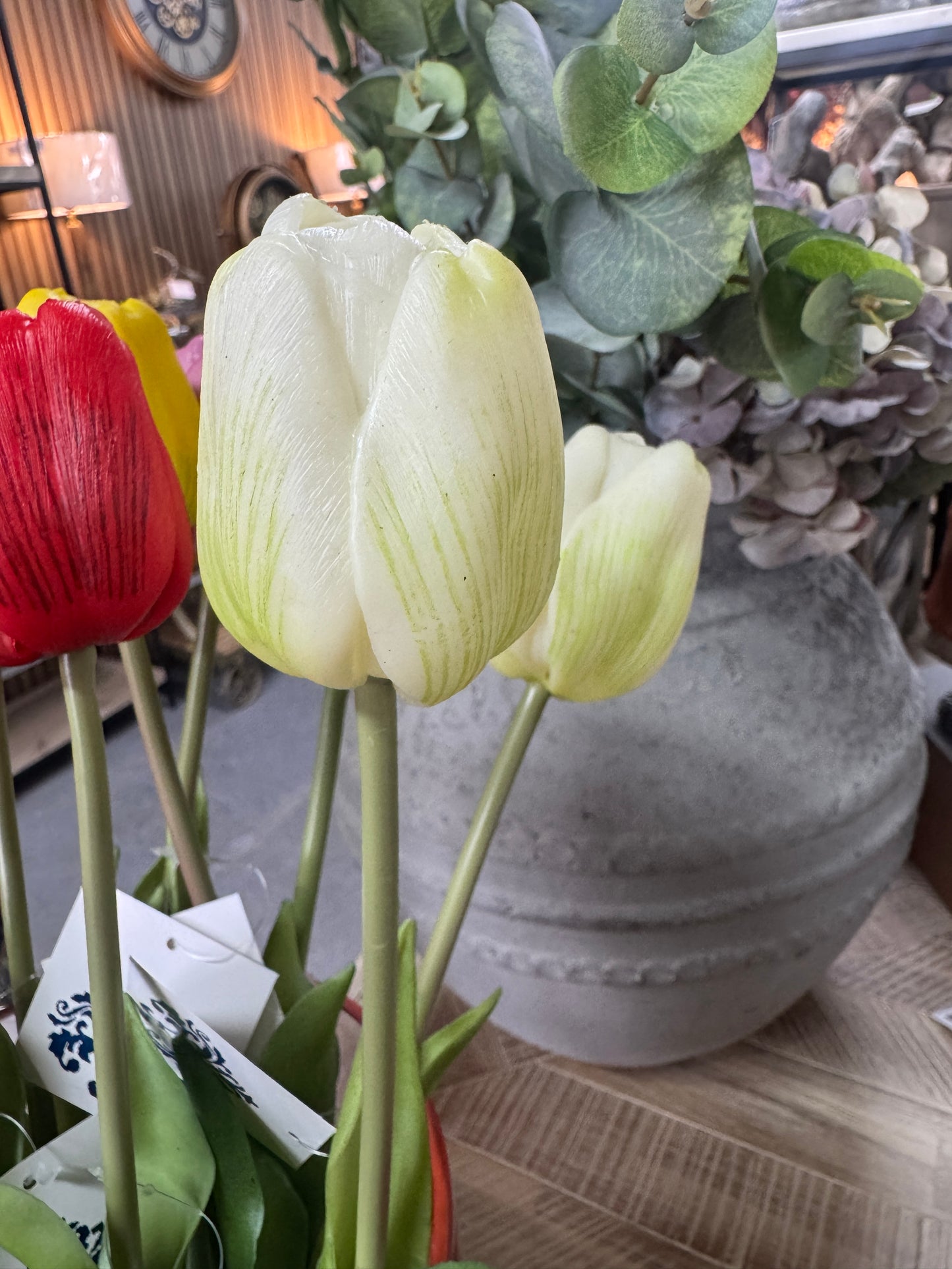 Cream faux tulip stem price per stem